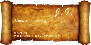 Jámbor Ipoly névjegykártya